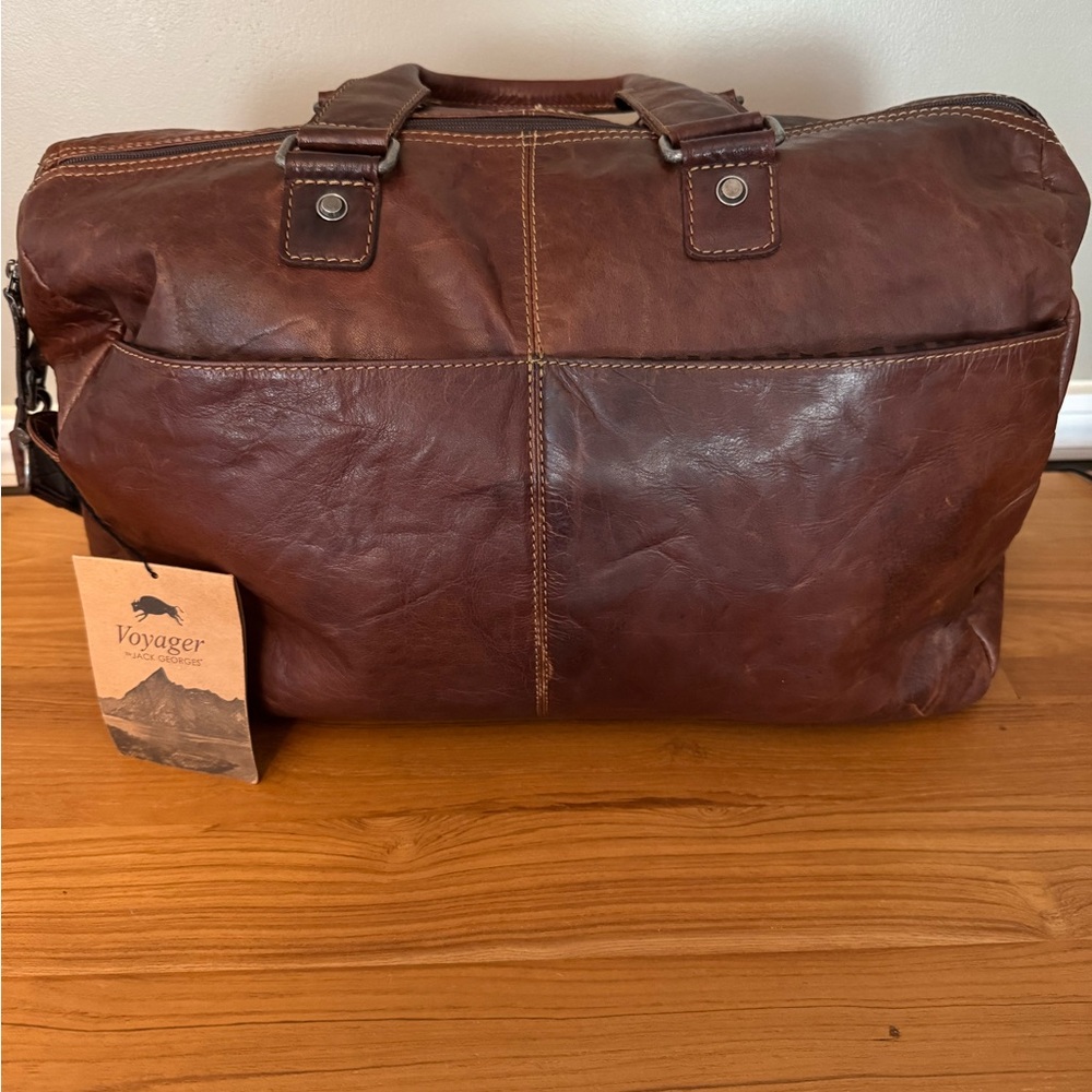 Jack Georges Voyager Men's Classic Leather Travel Bag